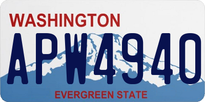 WA license plate APW4940