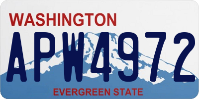 WA license plate APW4972