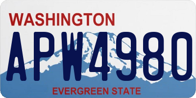 WA license plate APW4980