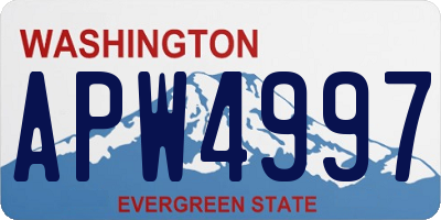 WA license plate APW4997