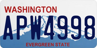 WA license plate APW4998