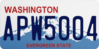 WA license plate APW5004