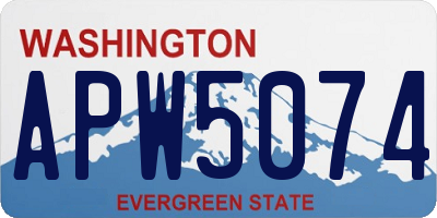 WA license plate APW5074