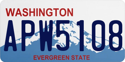 WA license plate APW5108
