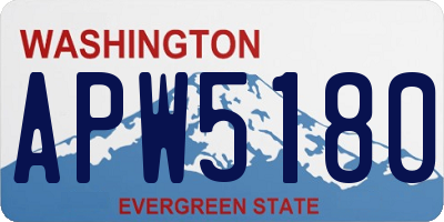 WA license plate APW5180
