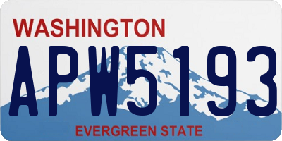 WA license plate APW5193