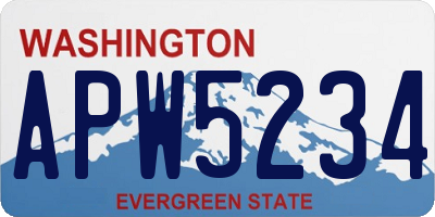 WA license plate APW5234