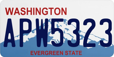 WA license plate APW5323