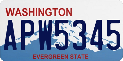 WA license plate APW5345