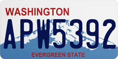 WA license plate APW5392