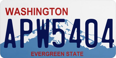 WA license plate APW5404