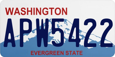 WA license plate APW5422