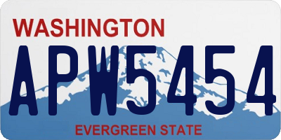 WA license plate APW5454