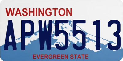 WA license plate APW5513