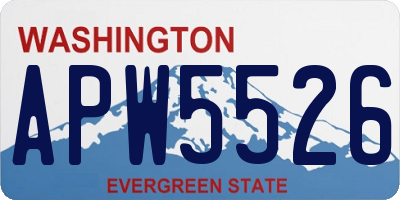 WA license plate APW5526