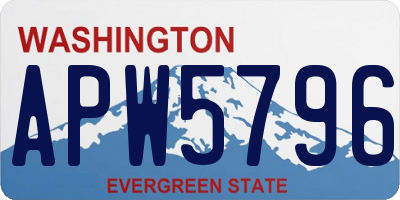 WA license plate APW5796
