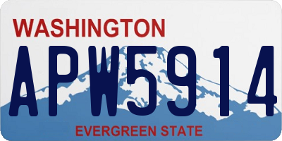 WA license plate APW5914