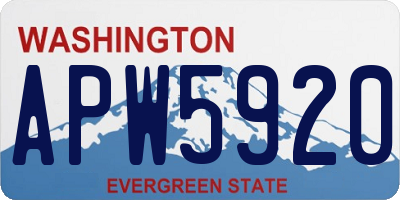 WA license plate APW5920