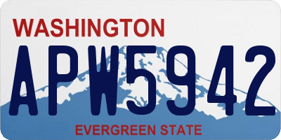 WA license plate APW5942