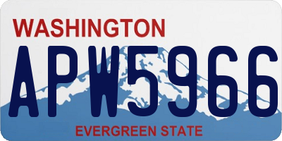 WA license plate APW5966