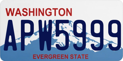 WA license plate APW5999