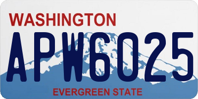WA license plate APW6025