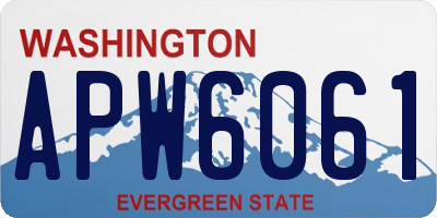 WA license plate APW6061