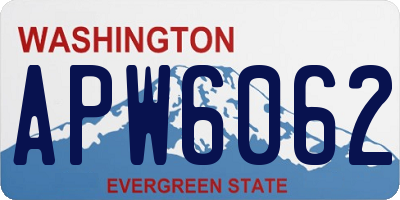 WA license plate APW6062