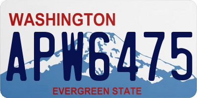 WA license plate APW6475