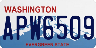 WA license plate APW6509