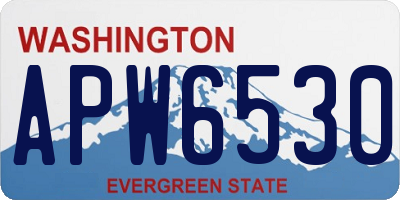 WA license plate APW6530