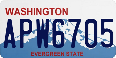 WA license plate APW6705