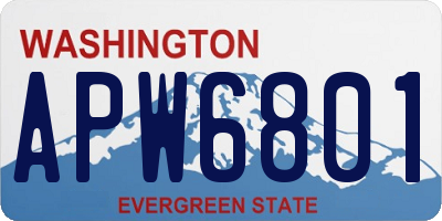 WA license plate APW6801