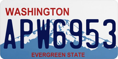 WA license plate APW6953
