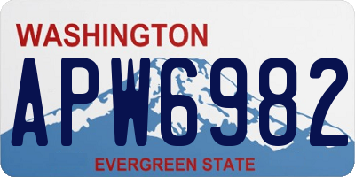 WA license plate APW6982