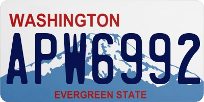 WA license plate APW6992