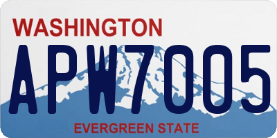 WA license plate APW7005