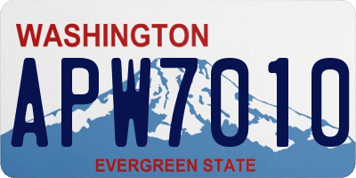 WA license plate APW7010