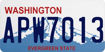 WA license plate APW7013