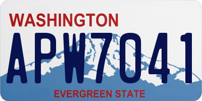WA license plate APW7041
