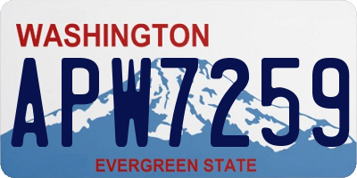 WA license plate APW7259