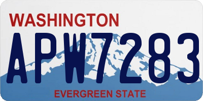 WA license plate APW7283