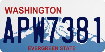 WA license plate APW7381