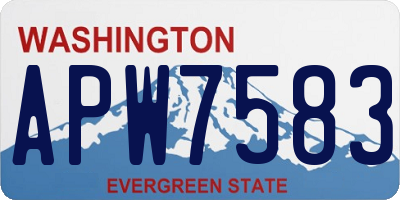 WA license plate APW7583