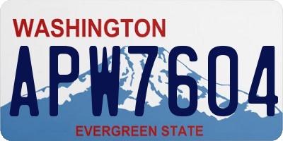 WA license plate APW7604