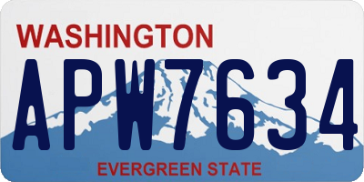 WA license plate APW7634