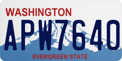 WA license plate APW7640