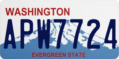 WA license plate APW7724