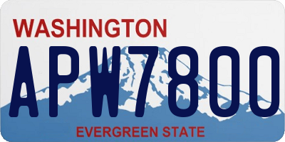 WA license plate APW7800