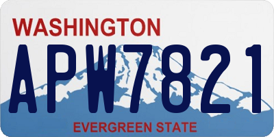 WA license plate APW7821